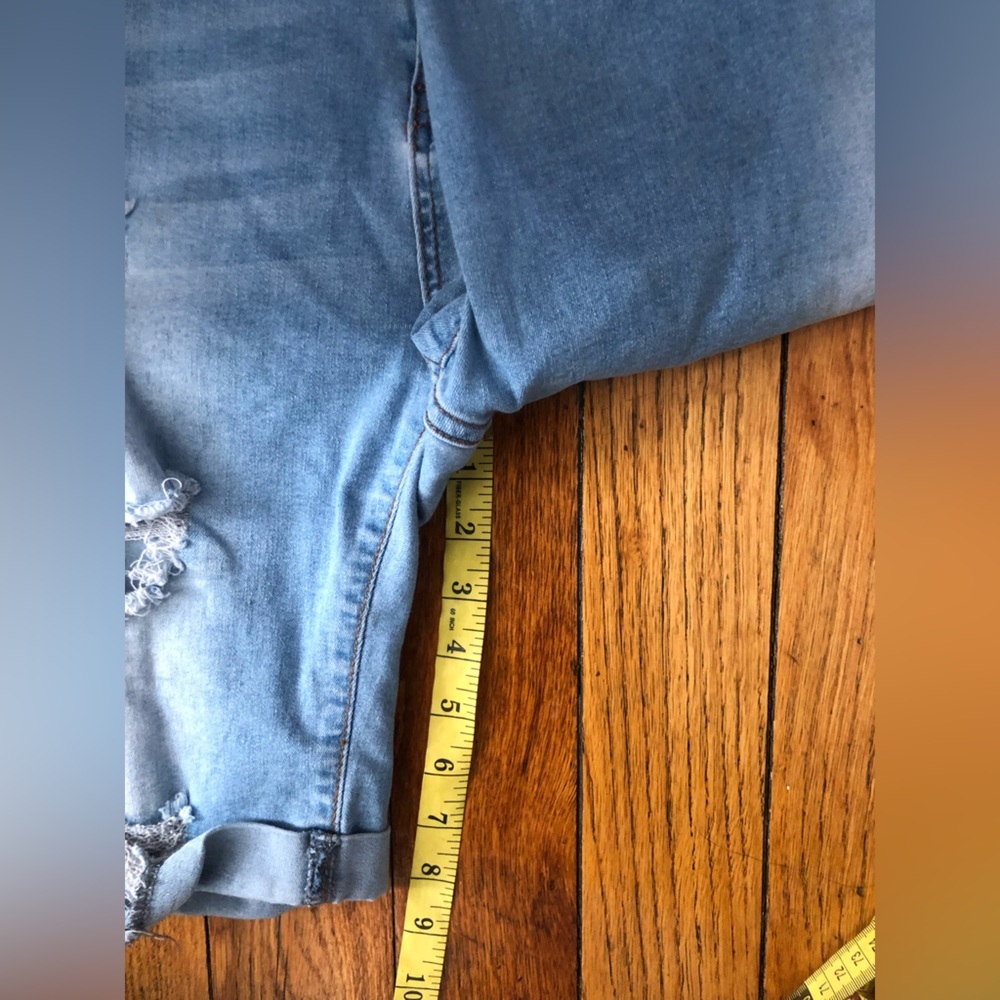 Blue Distressed Bermuda Shorts - Picture 7 of 8